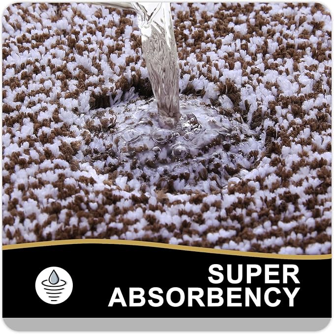 OLANLY Bathroom Rugs 47x24, Extra Soft and Absorbent Microfiber Bath Mat, Non-Slip, Machine Washable, Quick Dry Shaggy Bath Carpet, Suitable for Bathroom Floor, Tub, Shower (Runner, Brown)