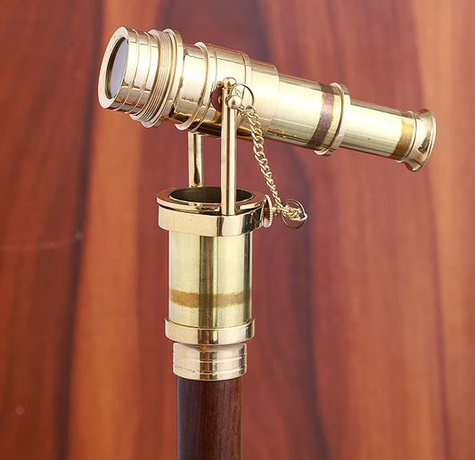 Premium Wooden Walking Cane | Beautiful Silver Plated Solid Brass Handle | Walking Stick & Crutches lacquer Polished Cane for Men and Women