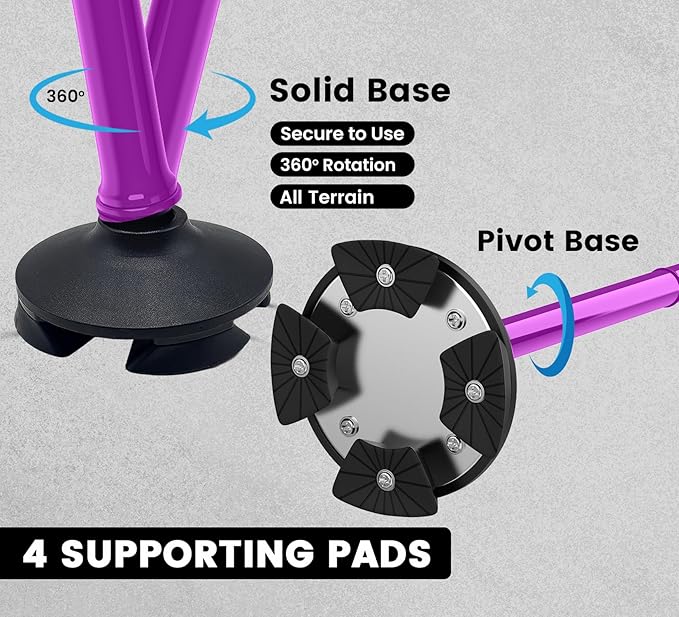 Walking Cane for Men & Women – Foldable, Adjustable, Self-Standing Cane with 360° Pivot Base, Comfortable Grip, Heavy Duty Canes for Women, Collapsible Walking Stick with Travel Bag for Seniors Adults