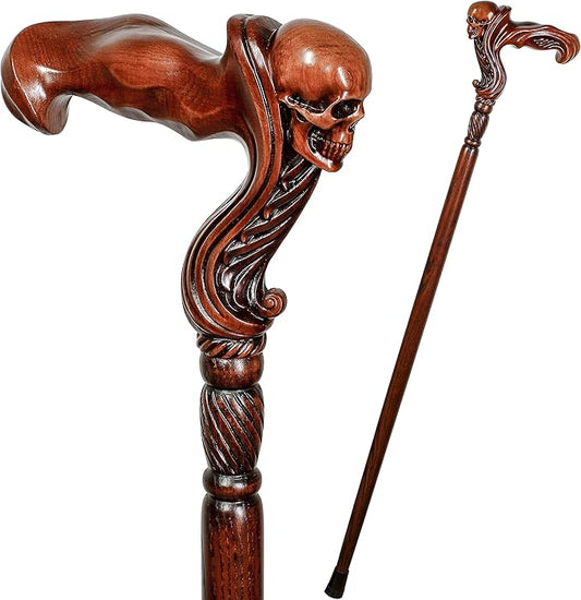 Luxury Handmade Wooden Walking Cane – Premium Carved Solid Wood, Ergonomic Comfort Grip, Designer Canes for Men & Women, Elegant Fashionable Walking Stick 36