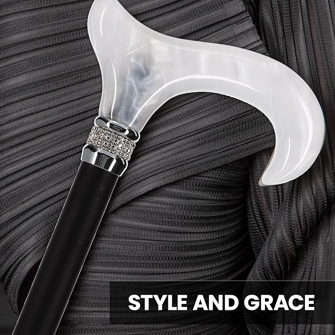 Royal RC Canes Stylish Walking Sticks – Rhinestone Collar Designer Adjustable Canes Colorful – Best Gift for Men and Women Light Weight Aluminum Shaft & Safe to Walk