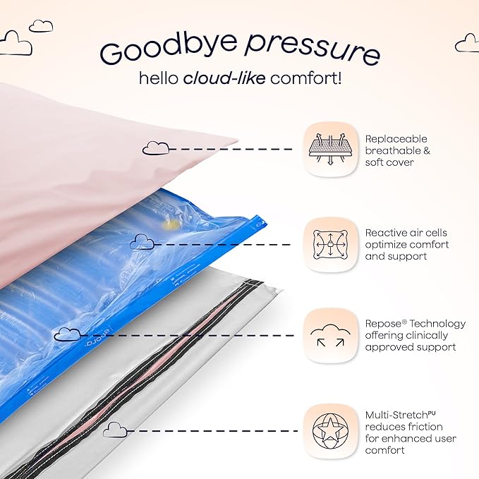 ENORA Air Cushion (Relieving Peach) – Pressure Relief Seat Cushion for Sciatica, Tailbone & Back Pain | Orthopedic Inflatable Chair Support for Office, Travel, Wheelchair & Post-Surgery Use