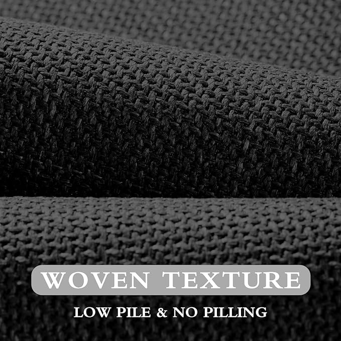 YIHOUSE Black Bathroom Rug Set, 2 Piece, 17"x24" + 17"x32", Non-Slip, Quick Dry, Machine Washable, Rustic Style