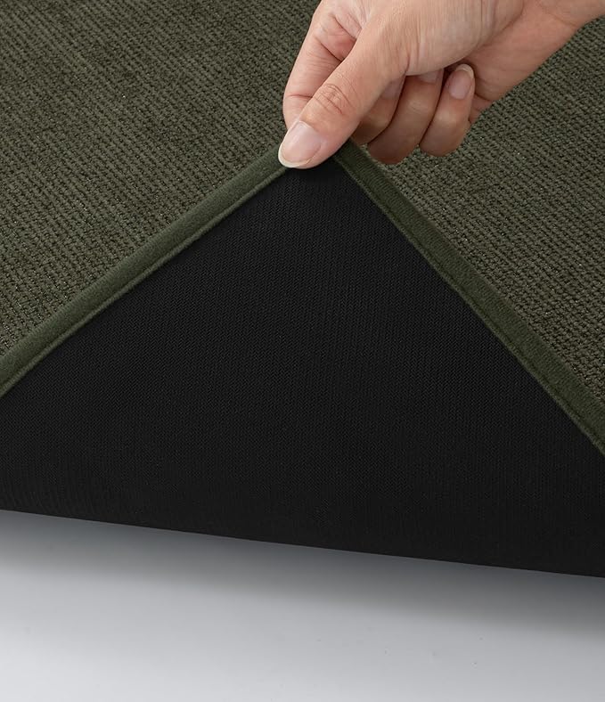 YIHOUSE Bathroom Rugs Mat 16x32, Non Slip Quick Dry Bath Mats for Bathroom Absorbent Ultra Thin Bath Rugs Machine Washable Fit Under Door for Sink, Cabinet, Laundry (Dark Green, 16"x32")