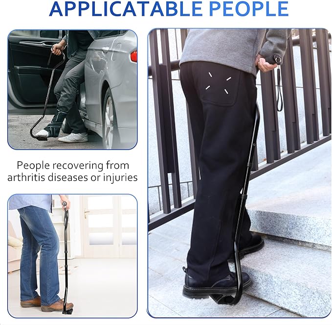 Walking Cane, Stair Climbing Cane for Women/Men for Leg Lifter Adjustable Assist Canes with Large Footrest for Relaxed and Walk Up and Down Stairs