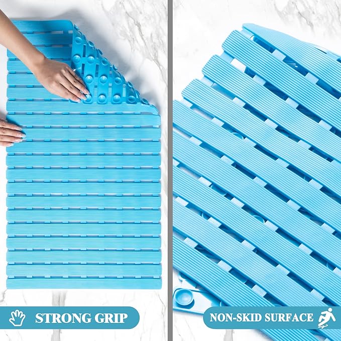 Bathtub Mat Non Slip - Sheepping Shower Mat Machine Washable Anti Slip Bath Mat for Tub, Quick Drain Tub Mat with Suction Cups for Bathroom