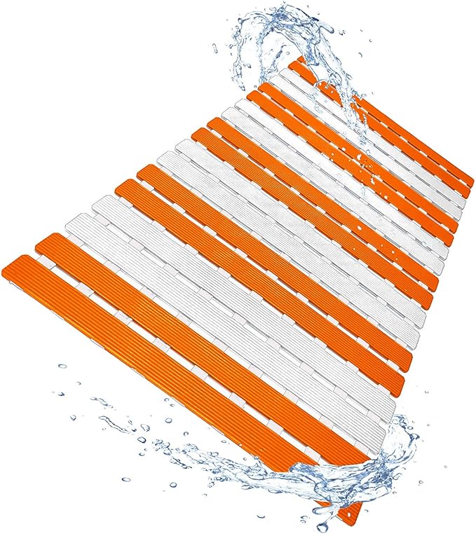 Non Slip Bathtub Mat | Double-Layered Shower Floor Mat with Suction Cups | EZ-Dry Construction | Non-Toxic, BPA, Latex, Phthalate, PVC Free (Splash)