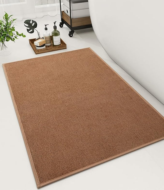 YIHOUSE Bathroom Rugs Mat 24x36, Non Slip Quick Dry Bath Mats for Bathroom Absorbent Ultra Thin Bath Rugs Machine Washable Fit Under Door for Sink, Cabinet, Laundry (Orange, 24"x36")