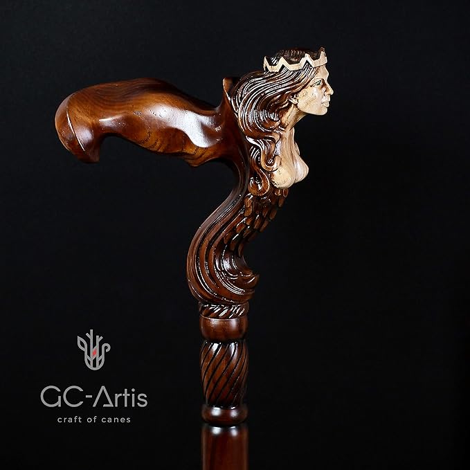 Luxury Handmade Wooden Walking Cane – Premium Carved Solid Wood, Ergonomic Comfort Grip, Designer Canes for Men & Women, Elegant Fashionable Walking Stick 36