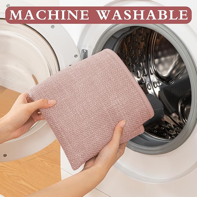 YIHOUSE Pink Bathroom Rug Sets 2 Piece, Bathroom Mat Quick Dry, Thin Bath Rug Set,Absorbent Bath Mat for Bathroom Non Slip Washable for Toilet and Floor 17.5"x24"U+17"x24"