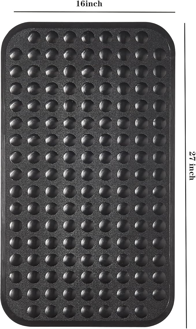 Yanzifly Bathtub Mat Non Slip Bath Mat for Tub Silicone Soft Bath Tub Mat Non Slip Shower Mats, Suction Cups Bath Tub Anti Slip Matt for Family Use, Machine Washable- Black