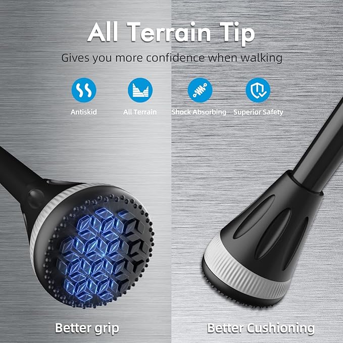 XSL Walking Cane - Foldable, Adjustable, Collapsible Walking Canes for Men & Women, Heavy Duty All Terrain Tip, with Travel Bag | Portable Walking Sticks for Seniors & Adults