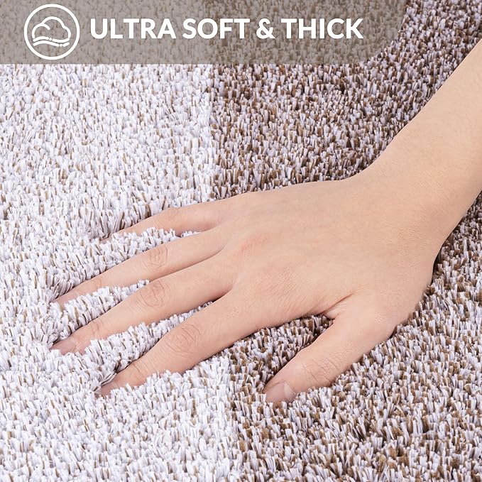 Exclusivo Mezcla Bathroom Rugs Mat 17x24, Extra Soft Non Slip Absorbent Water Microfiber Bath Rugs, Machine Washable Quick Dry Bath Mats for Bathroom Floor, Shower, Home Decor, Gradient Coffee