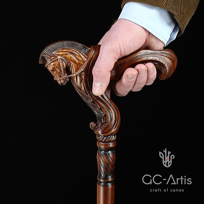 Luxury Handmade Wooden Walking Cane – Premium Carved Solid Wood, Ergonomic Comfort Grip, Designer Canes for Men & Women, Elegant Fashionable Walking Stick 36