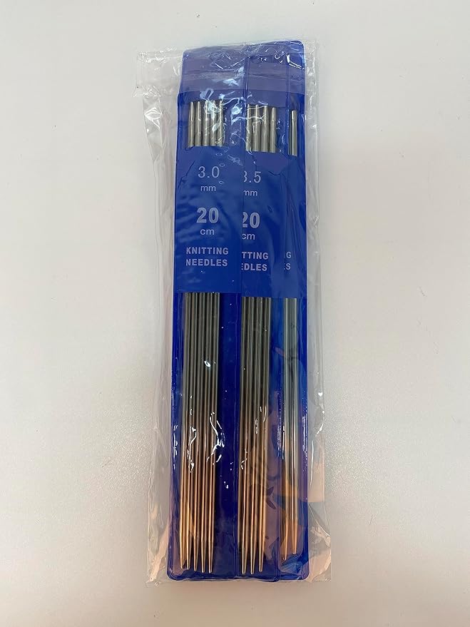 Coopay Short Double Pointed Knitting Needles Kit 20cm, Double Ended Stainless Steel Needles 2.0mm to 5.0mm, DPNS Knitting Pins Set for Beginner & Kids, Sock Knitting Needles 35 Pack & Knitting Gauge