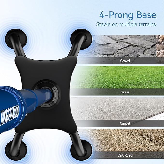 KingPavonini Canes for Women/Men with Second Handle, Foldable & Adjustable Walking Cane with 4-Pronged Base, Quad Cane for Stability, Standing, Balance, Leg Surgery Recovery