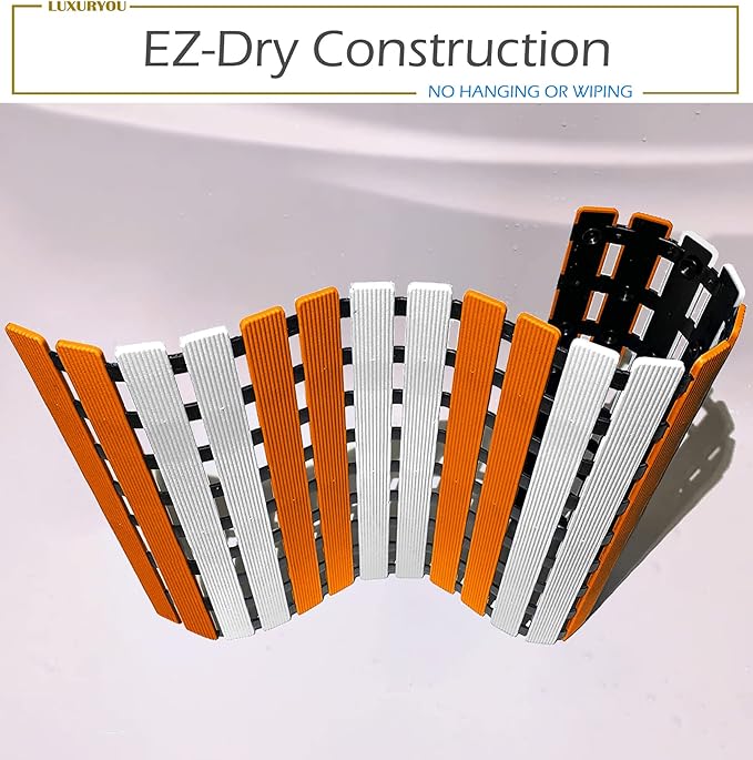 Non Slip Bathtub Mat | Double-Layered Shower Floor Mat with Suction Cups | EZ-Dry Construction | Non-Toxic, BPA, Latex, Phthalate, PVC Free (Splash)