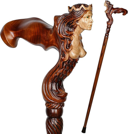 Luxury Handmade Wooden Walking Cane – Premium Carved Solid Wood, Ergonomic Comfort Grip, Designer Canes for Men & Women, Elegant Fashionable Walking Stick 36
