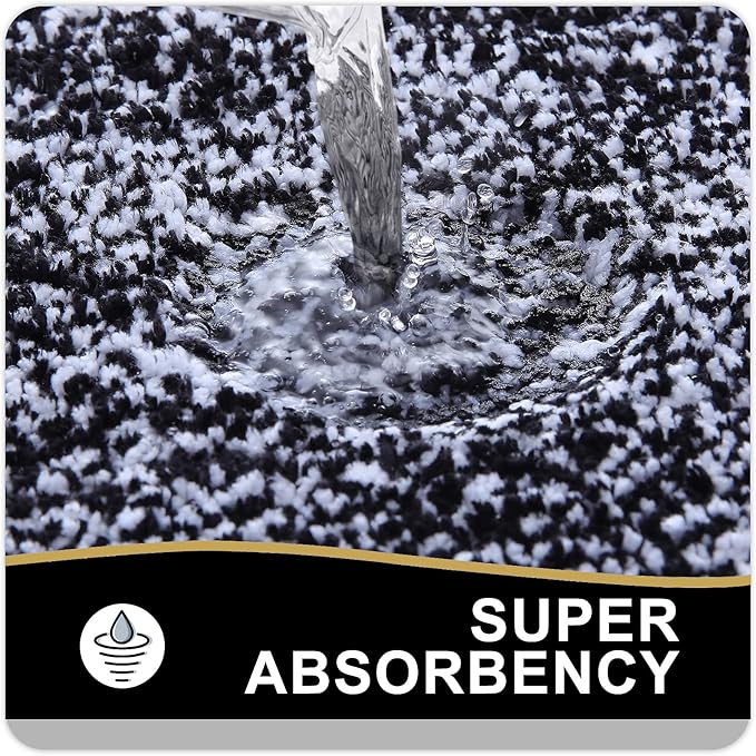 OLANLY Bathroom Rugs 30x20, Extra Soft and Absorbent Microfiber Bath Mat, Non-Slip, Machine Washable, Quick Dry Shaggy Bath Carpet, Suitable for Bathroom Floor, Tub, Shower (Medium, Black)