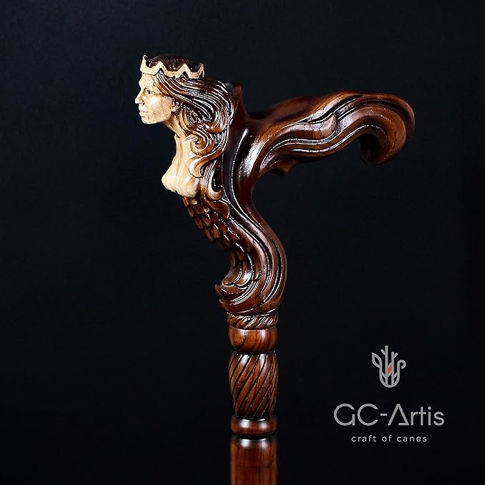 Luxury Handmade Wooden Walking Cane – Premium Carved Solid Wood, Ergonomic Comfort Grip, Designer Canes for Men & Women, Elegant Fashionable Walking Stick 36