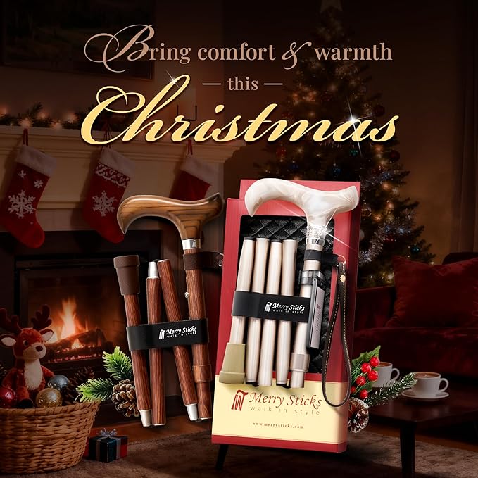 Merry Sticks Designer Foldable Walking Canes with Finest European Crystals, Folding Cane for Women and Men, Adjustable & Collapsible Walking Stick for Senior, Stylish Rhinestone Gift - Royal Burgundy