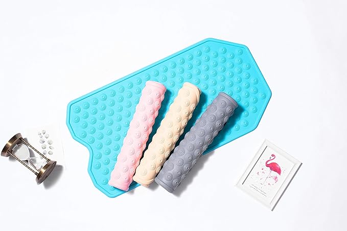 The Original Refinished Bathtub Mat - No Suction Cup Bath Mat, Designed for Textured and Refinished Bathtubs Made of Rubber Not Cheap Plastic, Great for Children and Elderly (Pink)