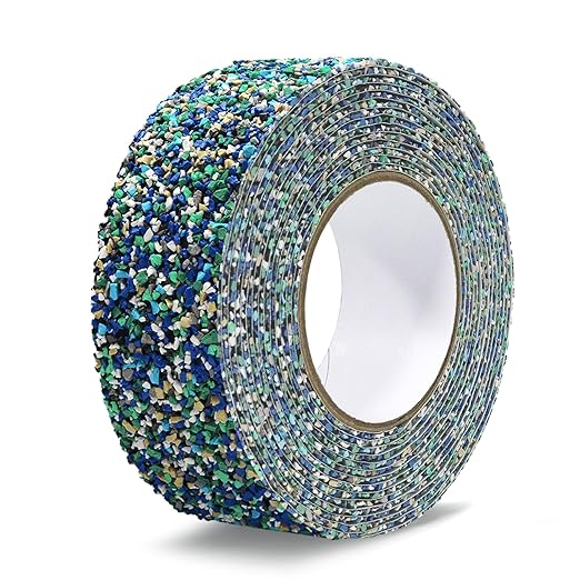 QILIMA Pool Rubber Grip Tape 2" x 15ft -Blue, Heavy Duty Anti Slip Tape for Stairs & Outdoor Safety, Waterproof Traction Strips for Pool Sides, Showers, Bathroom