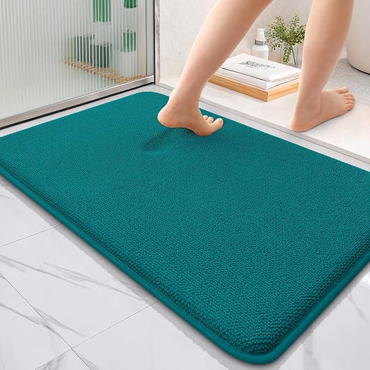 OLANLY Thick Memory Foam Bath Mat Rug 36x24, Extra Soft Absorbent Bathroom Rug, Quick Dry Bath Mats, Non-Slip, Machine Washable Carpet for Bathroom, Tub and Shower, Home Decor Accessories, Deep Lake
