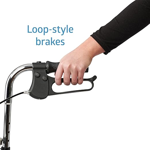 Medline 3-Wheel Ultralight Rollator, Steel Frame, Includes Wire Basket and Storage Bag, Supports up to 275 lbs, 8" Wheels, Burgundy