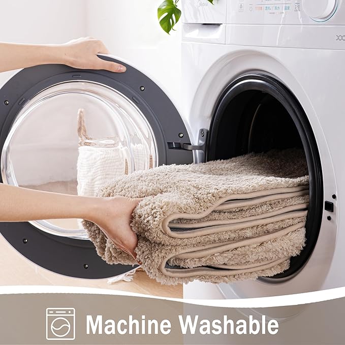 Exclusivo Mezcla Bathroom Rugs Mat 24x47, Extra Soft Non Slip Absorbent Water Microfiber Bath Rugs, Machine Washable Quick Dry Bath Mats for Bathroom Floor, Shower, Home Decor, Solid Camel