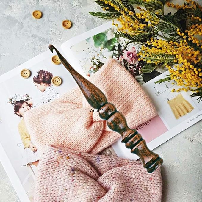 Wooden Crochet Hook Set – 3.5mm to 12mm, Smooth Handmade Bamboo Crochet Hooks for Yarn, Ergonomic Lightweight Knitting & Crochet Tools for Beginners & Experts