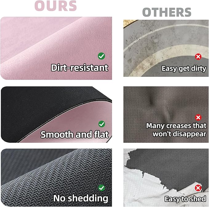 Pink Bath Mat, Bathroom Rugs Non Slip Washable Thin Absorbent Quick Dry Bath Mat Fits Under Door Bathroom Floor Mat Perfect for Bath, Shower, or Sink 24"x48" Pink