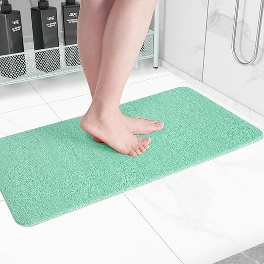 Non-Slip Bathtub Mat, Anti Slip Shower Mat, Fast Drying Bathtub Mats, Foot Scrubber Mat, Anti Slip Mat for Tub, Floor, Bathroom, Kitchen, Home, Hotel (Light Green 36"×24")
