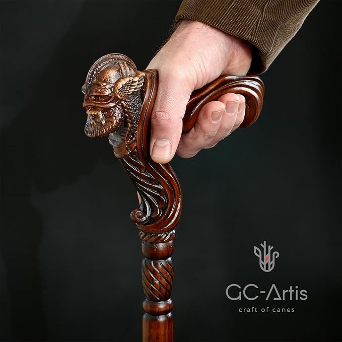 Luxury Handmade Wooden Walking Cane – Premium Carved Solid Wood, Ergonomic Comfort Grip, Designer Canes for Men & Women, Elegant Fashionable Walking Stick 36