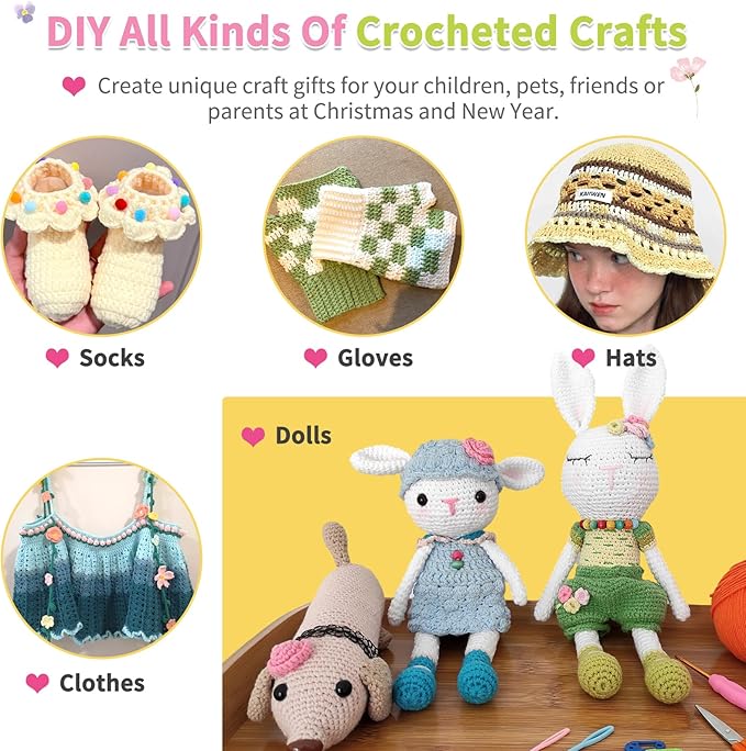 Coopay Crochet Hook Set, 9 PCS Crochet Hooks with Case (2.0mm-6.0mm), Floral Resin Grips - Beautiful & Ergonomic, Great for Crocheting Blankets, Dolls, Shawls, Hats, Scarves (B-J)