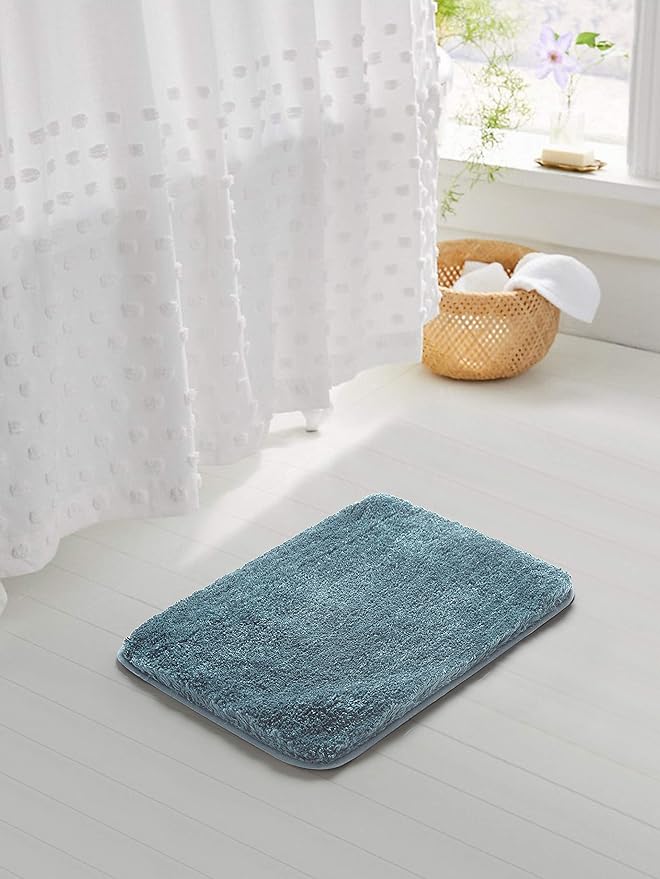 Suchtale Non Slip Bath Mat (20 x 32, Slate) Water Absorbent Soft Microfiber Shaggy Bathroom Rug Machine Washable Thick Plush Shower Mat