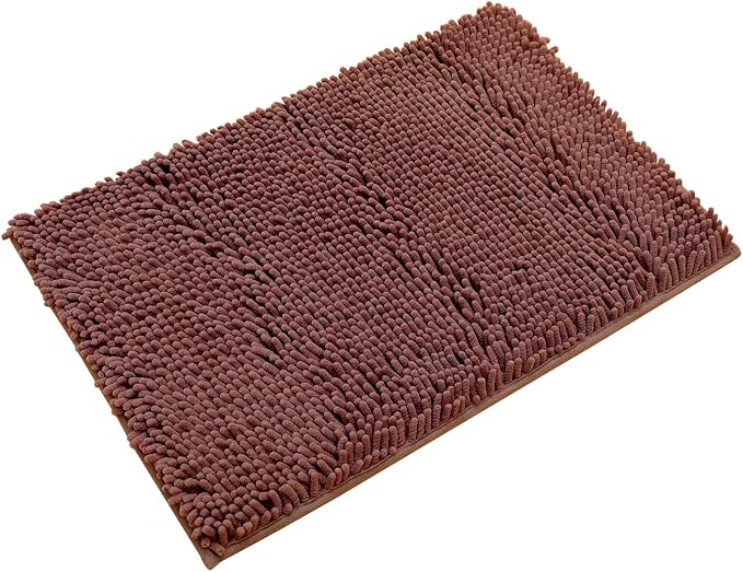 Non-Slip Bath Rug,Extra Soft Microfiber Bedroom Shag Carpet with Anti-Slip Backing,Water/Dust Absorbent Fast Dry Shower Mat,Sound Insulated Stairs Pad,Machine Washable (Coffee,23 x 35 Inches)