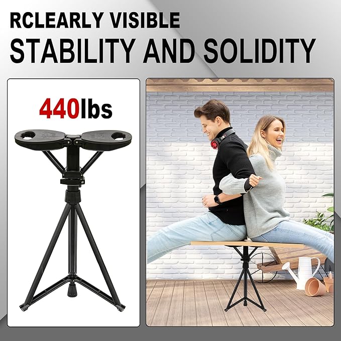 ALEVMOOM Walking Cane with Seat Folding Lightweight, 2-in-1 Cane Stool for Adults, Aluminum Walking Stick with Seat, Portable Stool for Senior, with Carry Bag