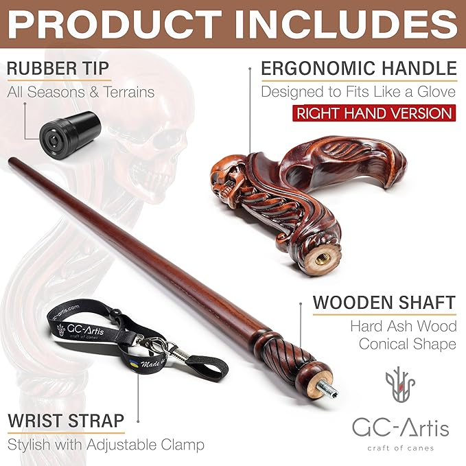 Luxury Handmade Wooden Walking Cane – Premium Carved Solid Wood, Ergonomic Comfort Grip, Designer Canes for Men & Women, Elegant Fashionable Walking Stick 36