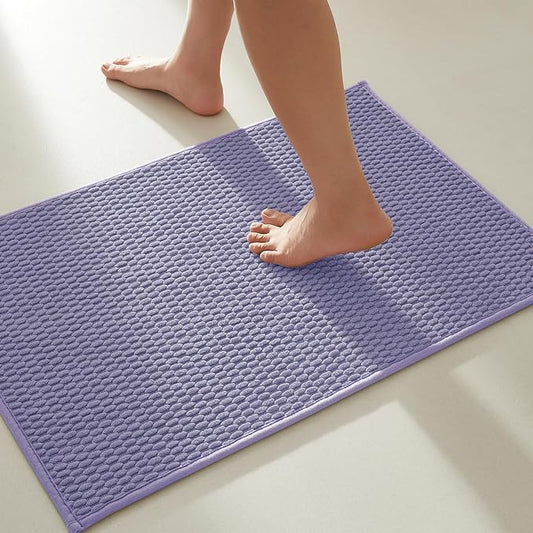 Bathroom Rugs Non Slip Washable, Super Absorbent Thin Bath Mat Small Quick Dry Low Pile Bathroom Rug, Lavender 20"x30"