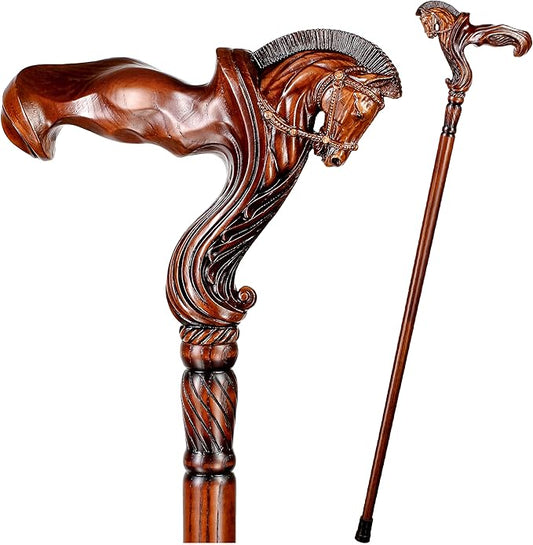 Luxury Handmade Wooden Walking Cane – Premium Carved Solid Wood, Ergonomic Comfort Grip, Designer Canes for Men & Women, Elegant Fashionable Walking Stick 36