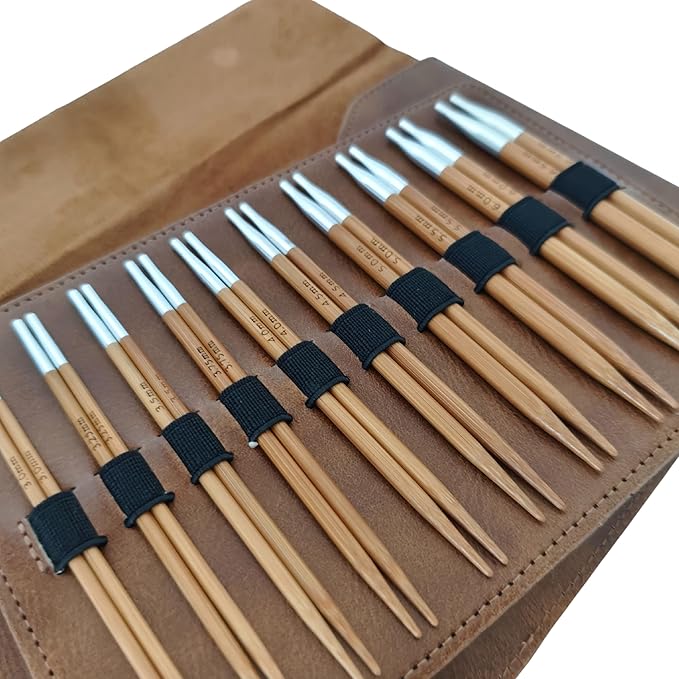 10PAIRS Interchangeable Removable Knitting Needles Bamboo Circular Crochet Needle Sweater Weaving Yarn Knitting Craft Tools