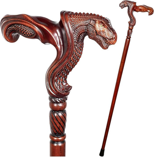 Luxury Handmade Wooden Walking Cane – Premium Carved Solid Wood, Ergonomic Comfort Grip, Designer Canes for Men & Women, Elegant Fashionable Walking Stick 36