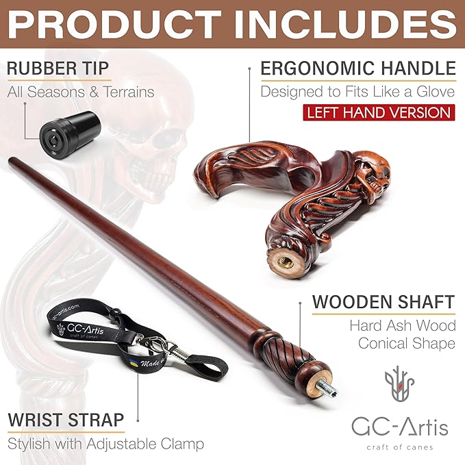 Luxury Handmade Wooden Walking Cane – Premium Carved Solid Wood, Ergonomic Comfort Grip, Designer Canes for Men & Women, Elegant Fashionable Walking Stick 36