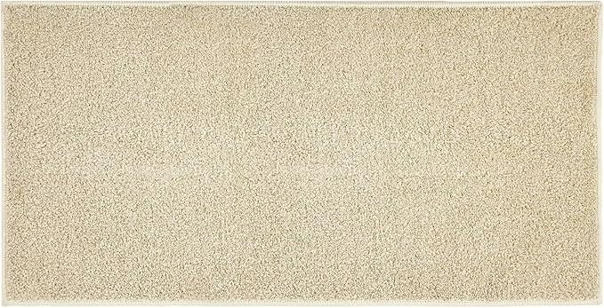 HDFK Bath Mat Runner Rug Non Slip 60x24 Inches Bathroom Rugs 2 Tone Plush Chenille Medium Pile with TPR Backing | Ultra Absorbent Solid Khaki | Long Mats for Tub Side Wet Dry Transition Zone Decor