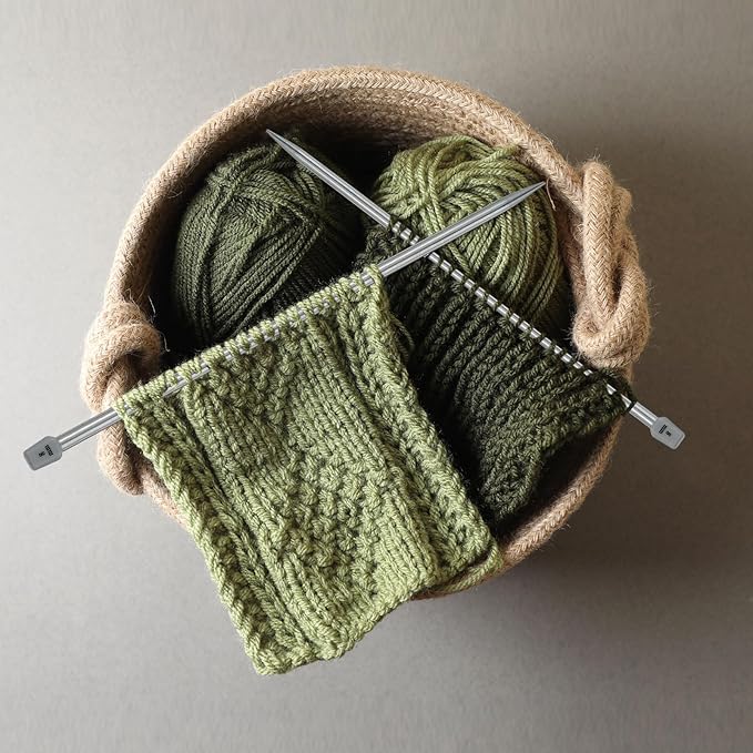 uxcell 2Pcs 5.5mm(I) Single Pointed Knitting Needles Stainless Steel 9.84 Inches Length Metal Weaving Tool for Handmade Projects DIY Knitting