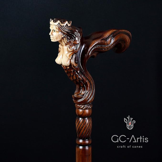 Luxury Handmade Wooden Walking Cane – Premium Carved Solid Wood, Ergonomic Comfort Grip, Designer Canes for Men & Women, Elegant Fashionable Walking Stick 36