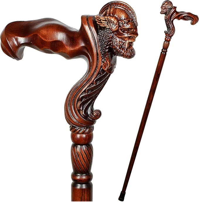 Luxury Handmade Wooden Walking Cane – Premium Carved Solid Wood, Ergonomic Comfort Grip, Designer Canes for Men & Women, Elegant Fashionable Walking Stick 36