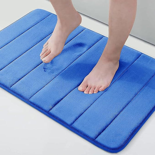 Buganda Memory Foam Bath Mat, 24" x 16", Ultra Soft and Non-Slip Bathroom Rugs, Water Absorbent and Machine Washable Bath Rug for Bathroom, Shower, and Tub, Royal Blue