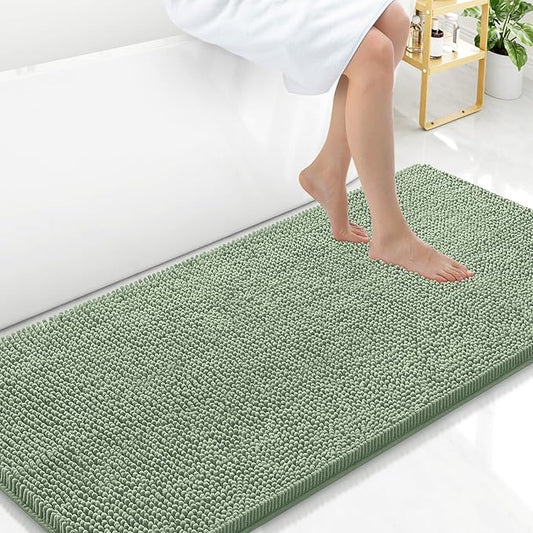 Arotive Bathroom Rugs 47x24, Extra Soft Absorbent Shaggy Chenille Bath Rugs, Machine Washable Rubber Backing Non-Slip Bath Mats for Bathroom Floor Tub and Shower, Home Decor Accessories, Sage Green
